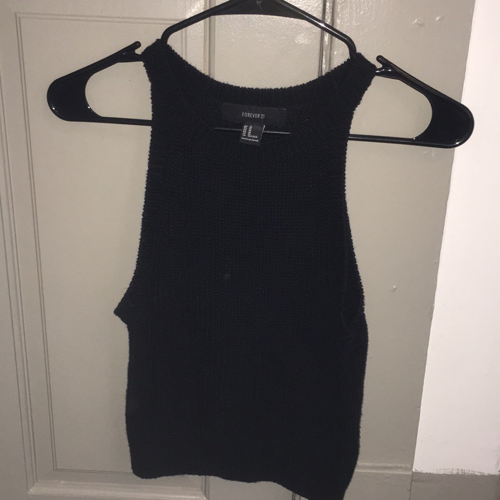High neck sweater tank top